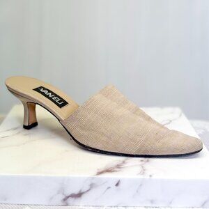 VANELi Women's Mule Canvas Kitten Heels Van Eli Shoes